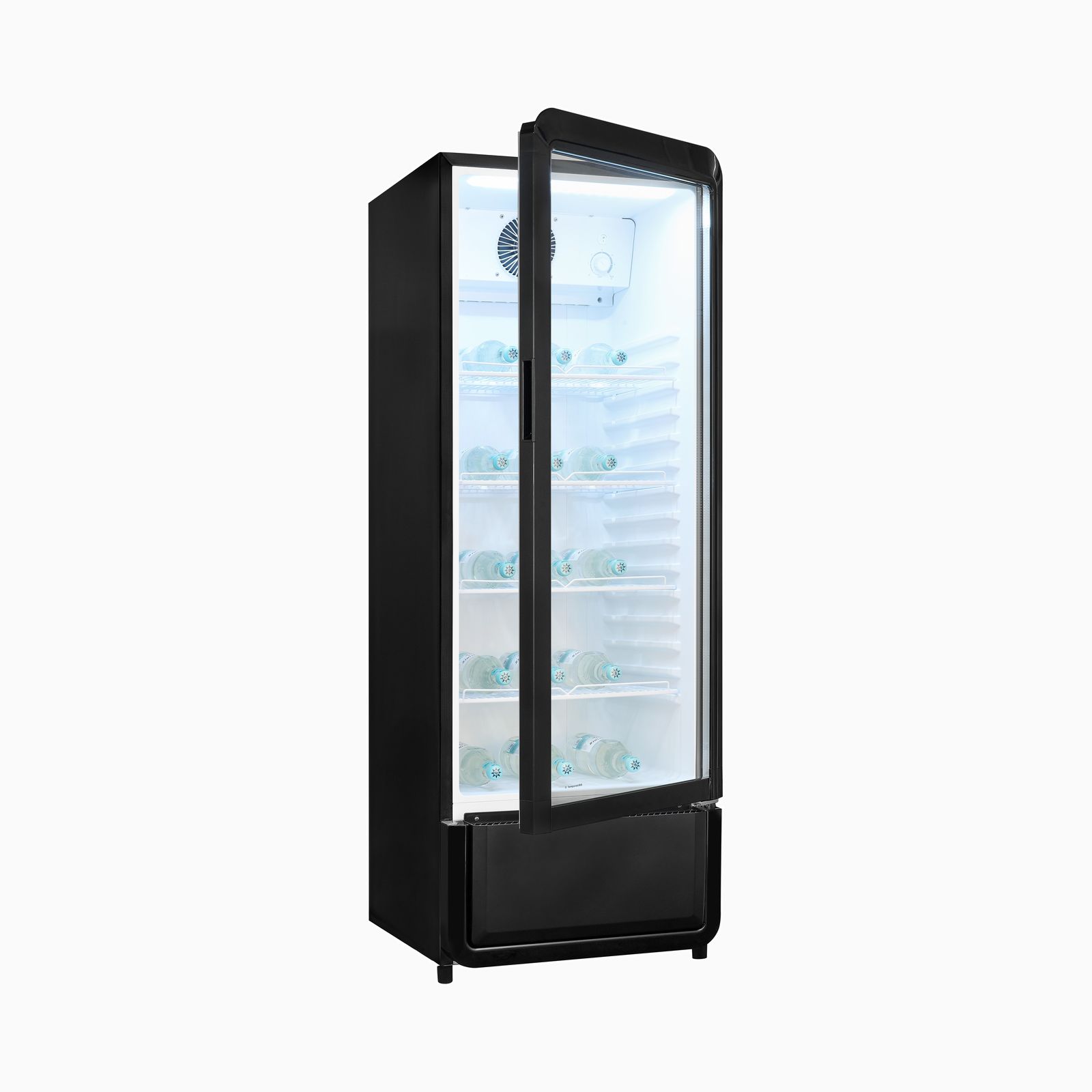 GKS220-GT-430D schwarz Glastürkühlschrank